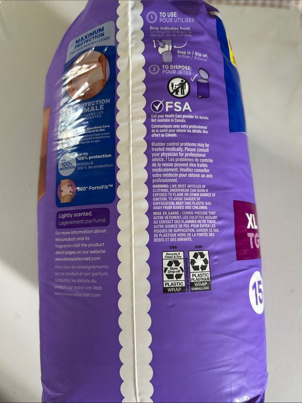 Always Discreet Underwear Pack - Purple and Blue Packaging - Picture 2 of 4